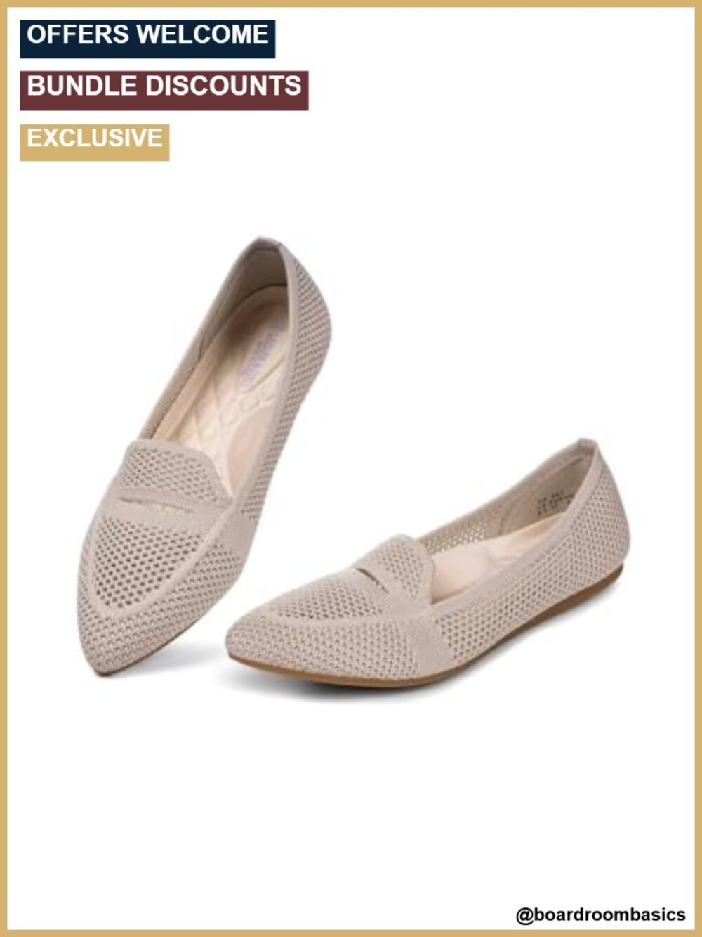 Women's Pointed Toe Penny Loafers Knit Mesh Slip-on Loafer Shoes Anti-Slip